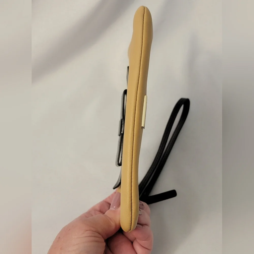 Kate Spade Cow Leather Tan and Black Wristlet